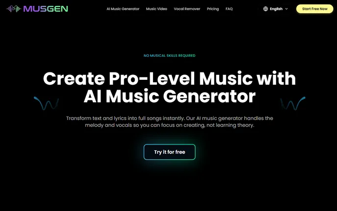 MusGen - Free AI Music Generator : Text-to-Song, Royalty-Free